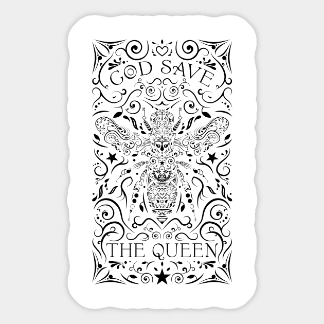 god save the queen bee Sticker by somatosis